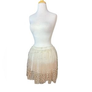 Antica Santoria By Giacomo Cinque Sheer Beaded Ombre Mini Skirt